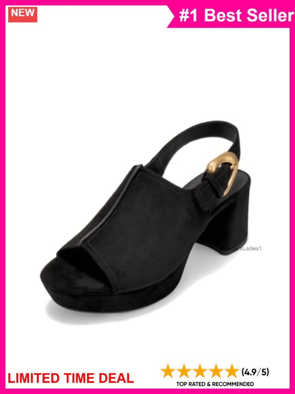 Platform Mule Clogs Faux Suede OrthoLite Buckle Strap Open Toe Heel